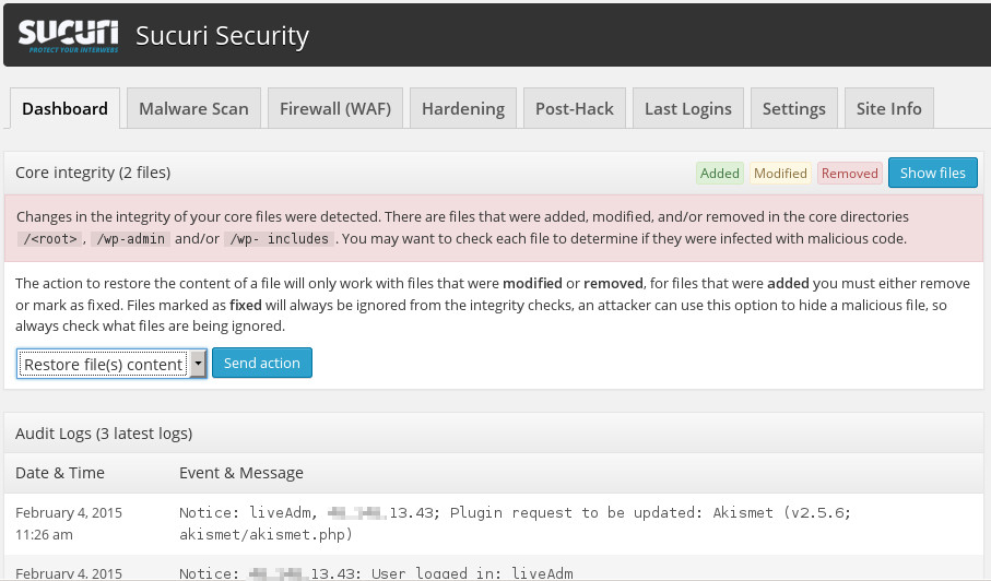 sucuri WordPress security Plugin