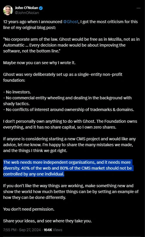 Twitter-Post-of-John-O-Nolan-the-founder-of-the-open-source-content-management-system-Ghost